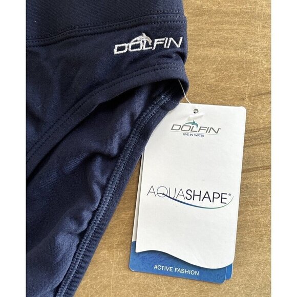 Dolfin Womens AQUASHAPE Swim Brief Swimsuit Bottom Solid Navy Blue Size Large L - Picture 2 of 4